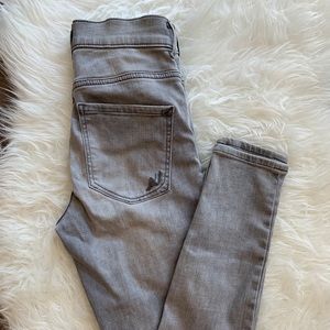 Express Grey High Rise Skinny Jeans